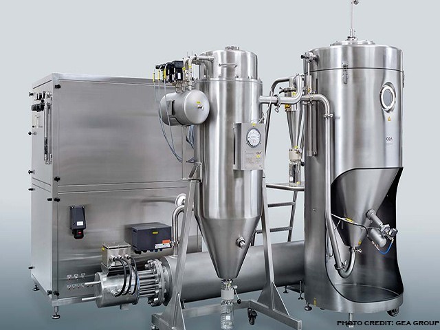 Industrial spray dryer used for making instant coffee