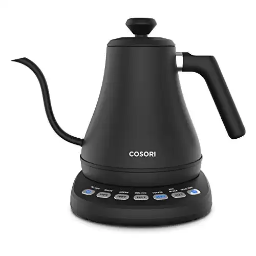 COSORI Electric Kettle Gooseneck with Temperature Control, 0.8L Matte Black, Stainless Steel Kettle