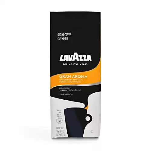 Lavazza Gran Aroma Ground Coffee Blend, Light Roast, 12-Ounce Bags (Pack of 6)