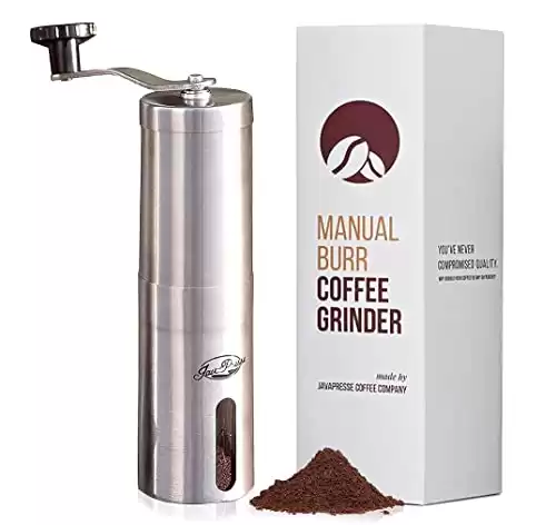 JavaPresse Patented Manual Conical Burr Coffee Bean Grinder with Adjustable Settings