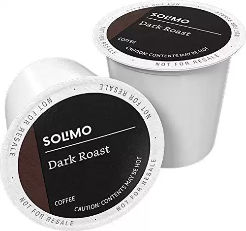 Amazon Brand - 100 Ct. Solimo Dark Roast Coffee Pods, Compatible with Keurig 2.0