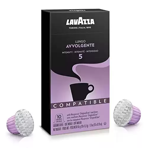 Lavazza Avvolgente Lungo Dark Roast Capsules Compatible with Nespresso Original Machines