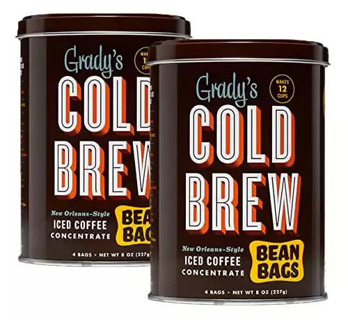 Grady's Cold Brew Coffee | Two Cans of Cold Brew Coffee Concentrate | 8 Bean Bags Makes 24 Total Servings