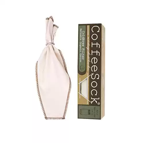 CoffeeSock ColdBrew Filter - GOTS Certified Organic Cotton Reusable Coffee Filter (CB64-01)