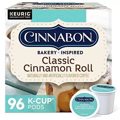Cinnabon Classic Cinnamon Roll, Single-Serve Keurig K-Cup Pods, Flavored Coffee, 24 Count (Pack of 4)